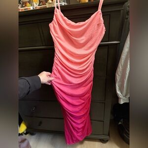 Superdown Pink Ombré Midi Dress